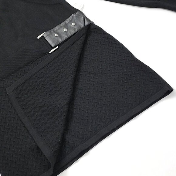 Laundry by Design Women's Black Knit Wrap V-Neck Hip Belt Dress Size Small - Picture 7 of 16